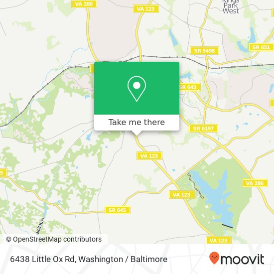 Mapa de 6438 Little Ox Rd, Fairfax Station, VA 22039