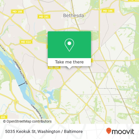 Mapa de 5035 Keokuk St, Bethesda, MD 20816