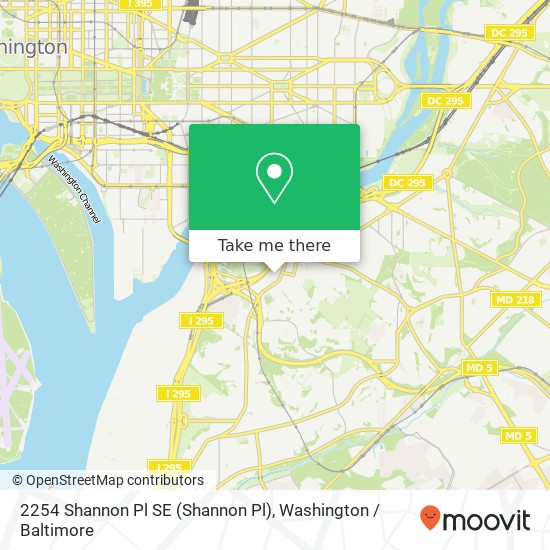 2254 Shannon Pl SE (Shannon Pl), Washington, DC 20020 map