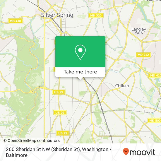 Mapa de 260 Sheridan St NW (Sheridan St), Washington, DC 20011
