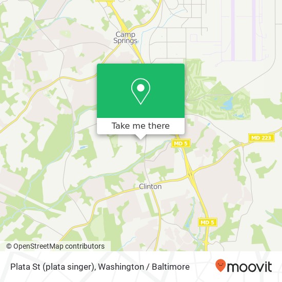Mapa de Plata St (plata singer), Clinton, MD 20735