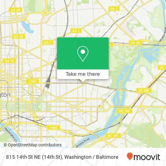 Mapa de 815 14th St NE (14th St), Washington, DC 20002