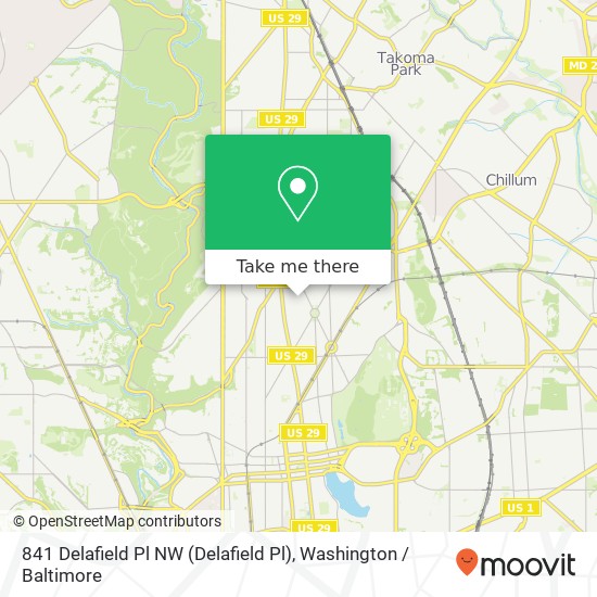 841 Delafield Pl NW (Delafield Pl), Washington, DC 20011 map
