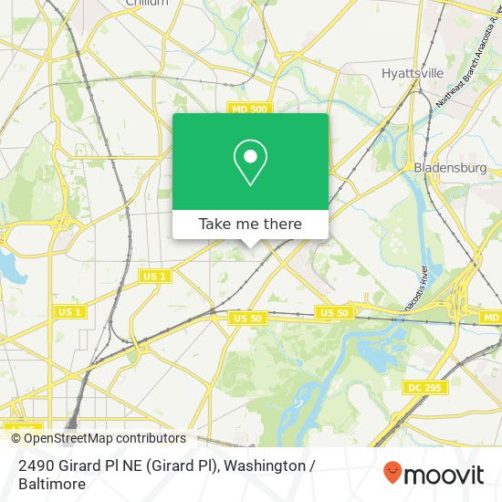 2490 Girard Pl NE (Girard Pl), Washington, DC 20018 map