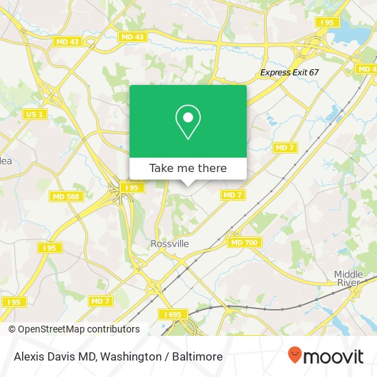 Mapa de Alexis Davis MD, 9000 Franklin Square Dr