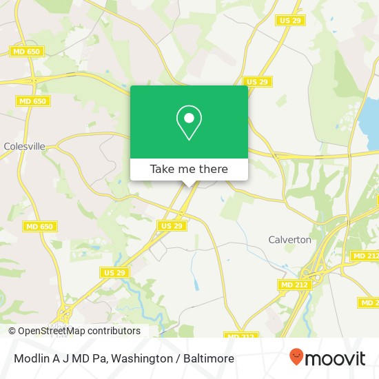 Mapa de Modlin A J MD Pa, 2415 Musgrove Rd