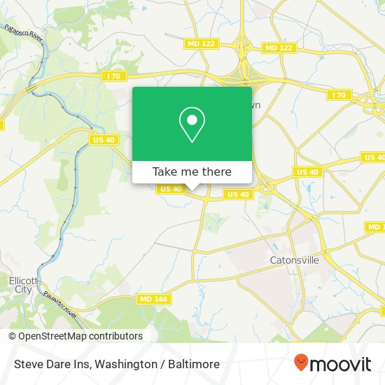 Steve Dare Ins, 6400 Baltimore National Pike map