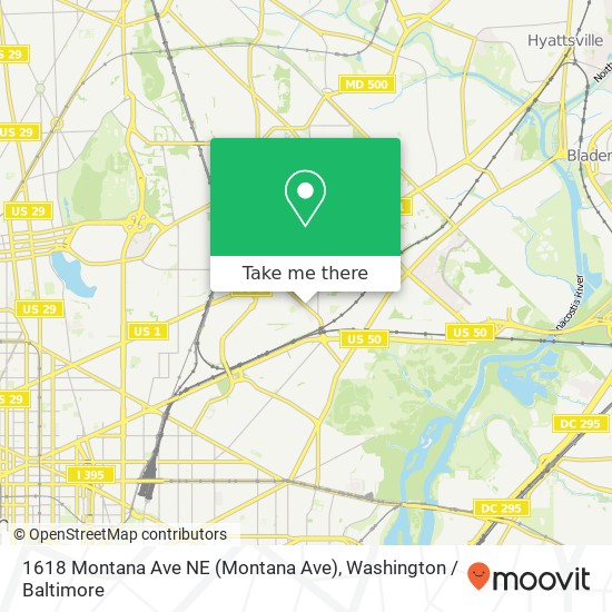 1618 Montana Ave NE (Montana Ave), Washington, DC 20018 map