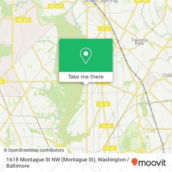 Mapa de 1618 Montague St NW (Montague St), Washington, DC 20011
