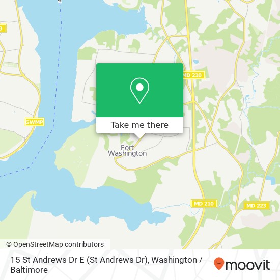 Mapa de 15 St Andrews Dr E (St Andrews Dr), Fort Washington, MD 20744