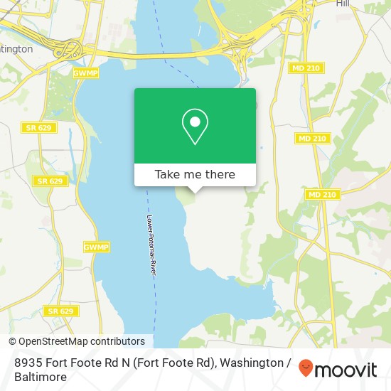 Mapa de 8935 Fort Foote Rd N (Fort Foote Rd), Fort Washington, MD 20744