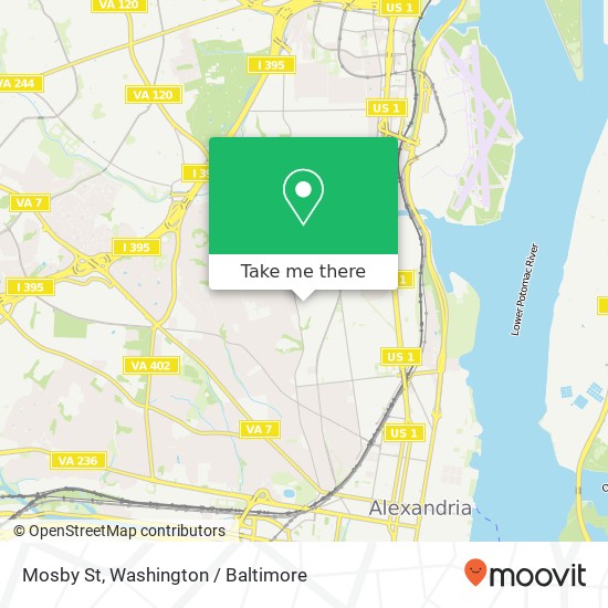 Mapa de Mosby St, Alexandria (GEORGE WASHINGTON), VA 22305