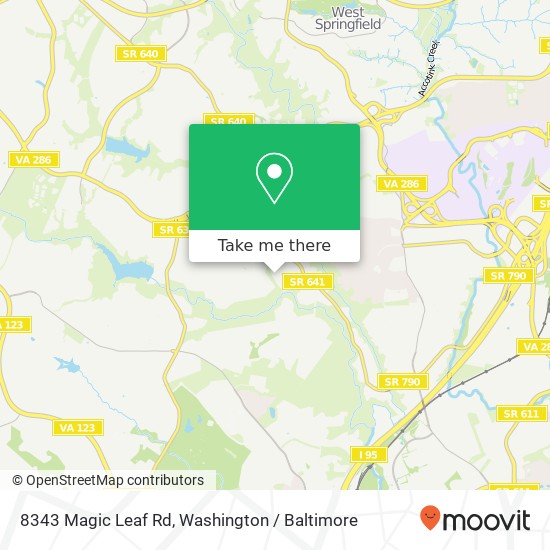 Mapa de 8343 Magic Leaf Rd, Springfield, VA 22153