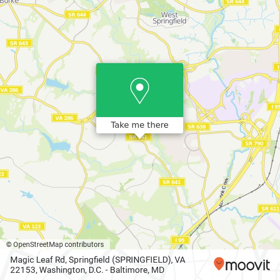 Mapa de Magic Leaf Rd, Springfield (SPRINGFIELD), VA 22153