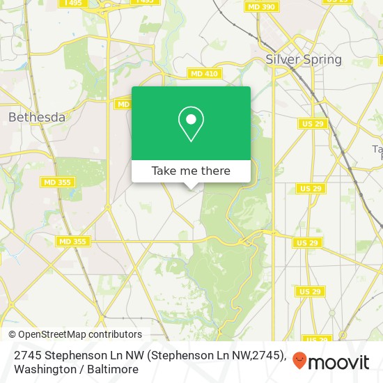 Mapa de 2745 Stephenson Ln NW (Stephenson Ln NW,2745), Washington, DC 20015