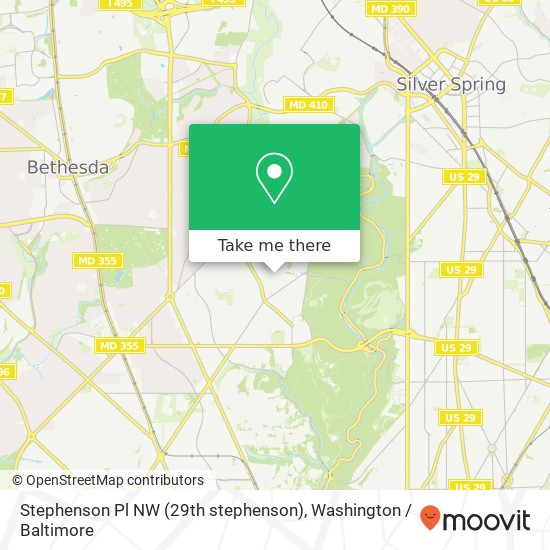 Mapa de Stephenson Pl NW (29th stephenson), Washington, DC 20015