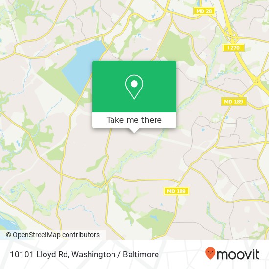 Mapa de 10101 Lloyd Rd, Potomac, MD 20854