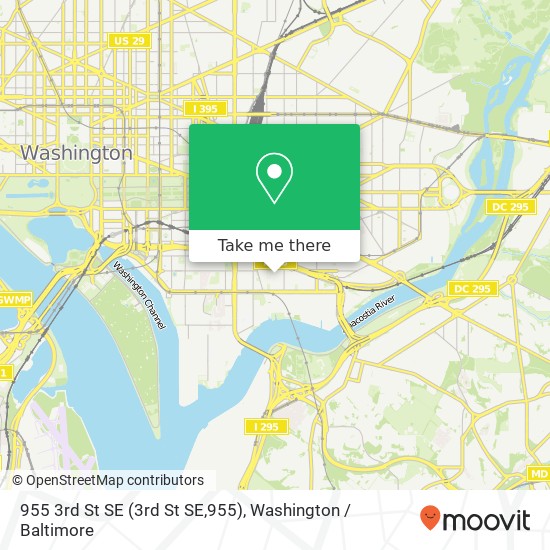 Mapa de 955 3rd St SE (3rd St SE,955), Washington, DC 20003