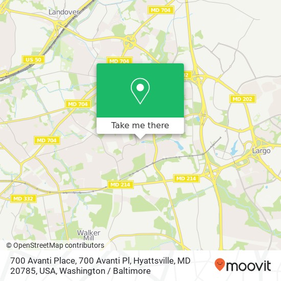 Mapa de 700 Avanti Place, 700 Avanti Pl, Hyattsville, MD 20785, USA