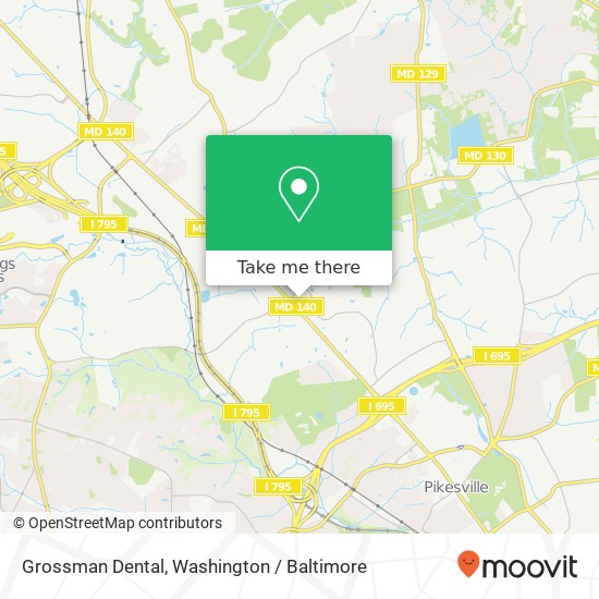 Mapa de Grossman Dental, 9199 Reisterstown Rd