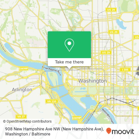 Mapa de 908 New Hampshire Ave NW (New Hampshire Ave), Washington, DC 20037