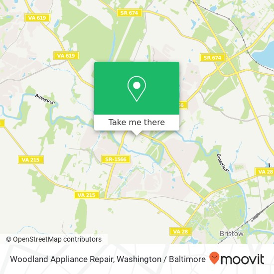 Mapa de Woodland Appliance Repair, 9556 Tarvie Cir