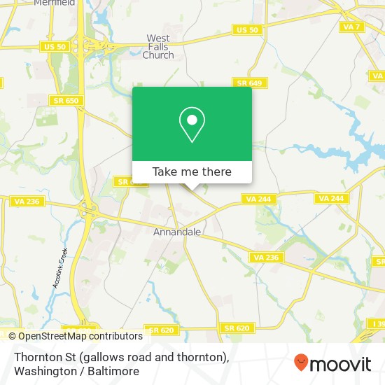 Mapa de Thornton St (gallows road and thornton), Annandale, VA 22003
