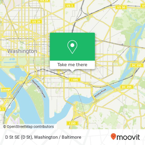 Mapa de D St SE (D St), Washington, DC 20003