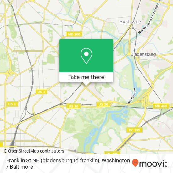 Franklin St NE (bladensburg rd franklin), Washington, DC 20018 map