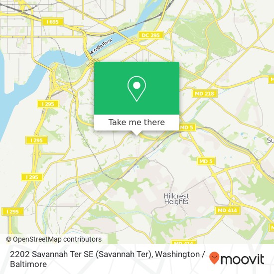 Mapa de 2202 Savannah Ter SE (Savannah Ter), Washington, DC 20020