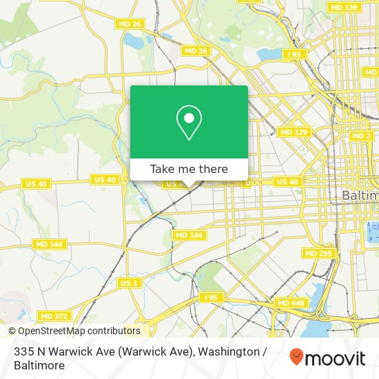 335 N Warwick Ave (Warwick Ave), Baltimore, MD 21223 map
