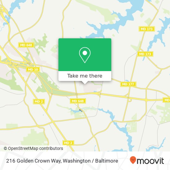 Mapa de 216 Golden Crown Way, Pasadena, MD 21122