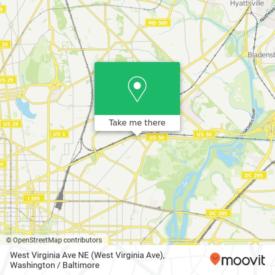 Mapa de West Virginia Ave NE (West Virginia Ave), Washington, DC 20002