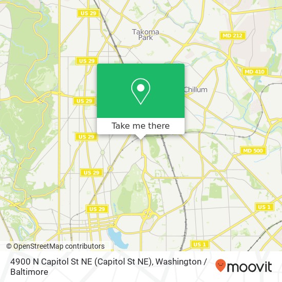 Mapa de 4900 N Capitol St NE (Capitol St NE), Washington, DC 20011