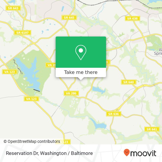 Mapa de Reservation Dr, Springfield, VA 22153