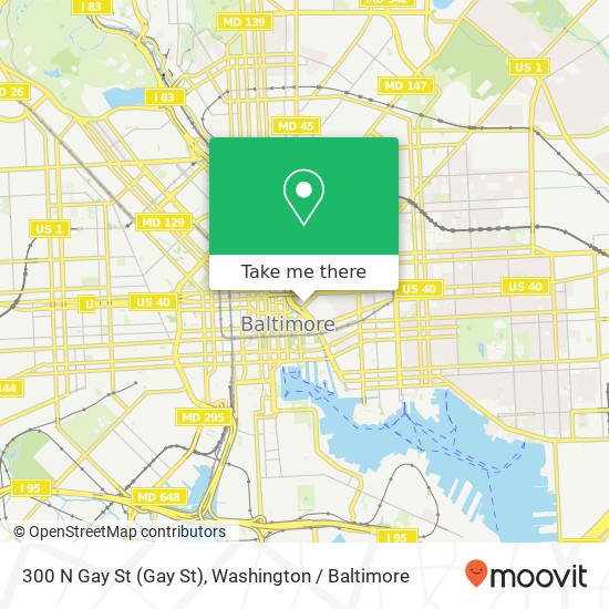 Mapa de 300 N Gay St (Gay St), Baltimore, MD 21202