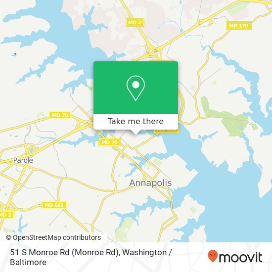 Mapa de 51 S Monroe Rd (Monroe Rd), Annapolis, MD 21402