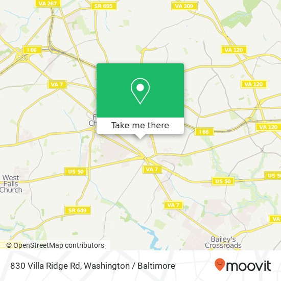 830 Villa Ridge Rd, Falls Church, VA 22046 map