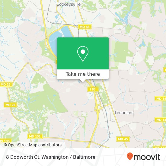 Mapa de 8 Dodworth Ct, Lutherville Timonium, MD 21093