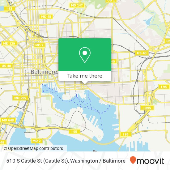 Mapa de 510 S Castle St (Castle St), Baltimore, MD 21231