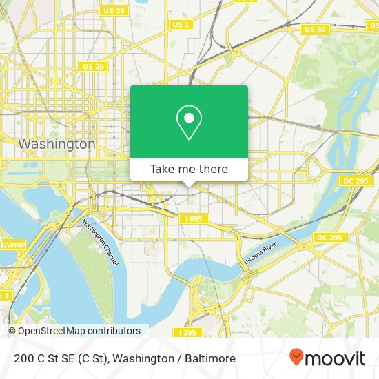 Mapa de 200 C St SE (C St), Washington, DC 20003