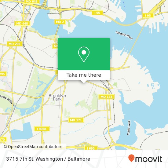 Mapa de 3715 7th St, Brooklyn, MD 21225