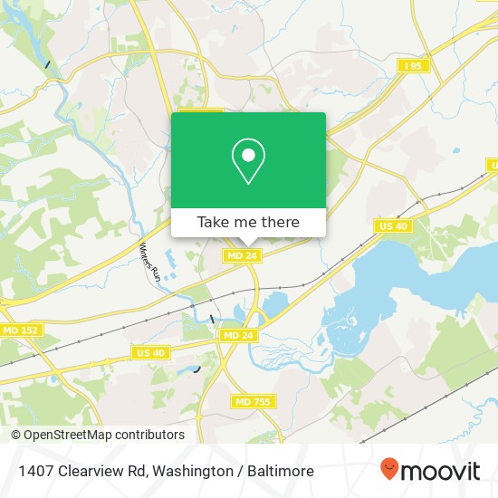 Mapa de 1407 Clearview Rd, Edgewood, MD 21040