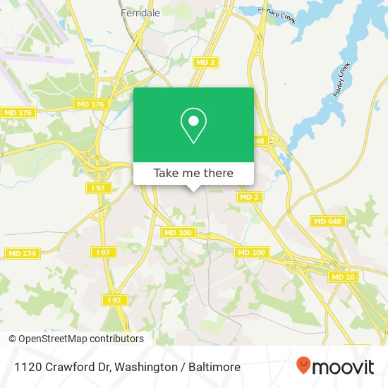 Mapa de 1120 Crawford Dr, Glen Burnie, MD 21061