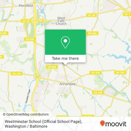 Westminster School (Official School Page), 3819 Gallows Rd map