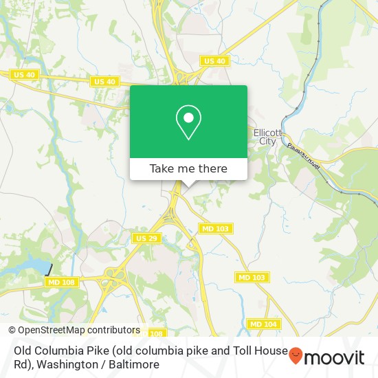 Mapa de Old Columbia Pike (old columbia pike and Toll House Rd), Ellicott City, MD 21043