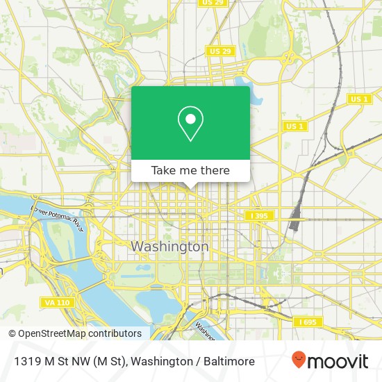 Mapa de 1319 M St NW (M St), Washington, DC 20005