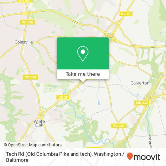Tech Rd (Old Columbia Pike and tech), Silver Spring, MD 20904 map