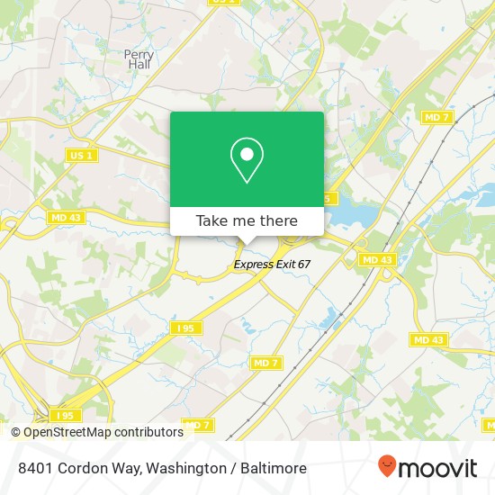 Mapa de 8401 Cordon Way, Nottingham, MD 21236
