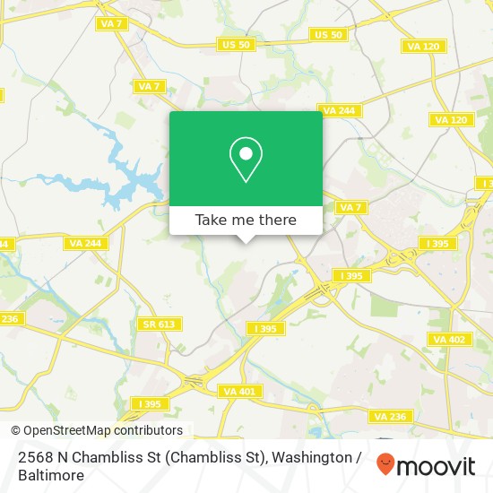 Mapa de 2568 N Chambliss St (Chambliss St), Alexandria, VA 22311